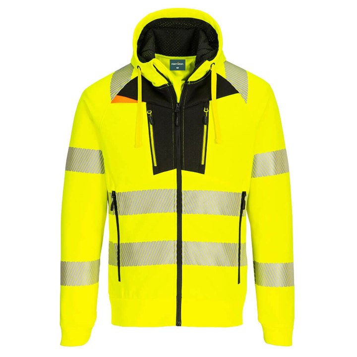 Felpa con zip DX4 Hi-Vis con cappuccio | Work Absolute antinfortunistica