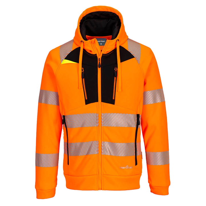 Felpa con zip DX4 Hi-Vis con cappuccio | Work Absolute antinfortunistica