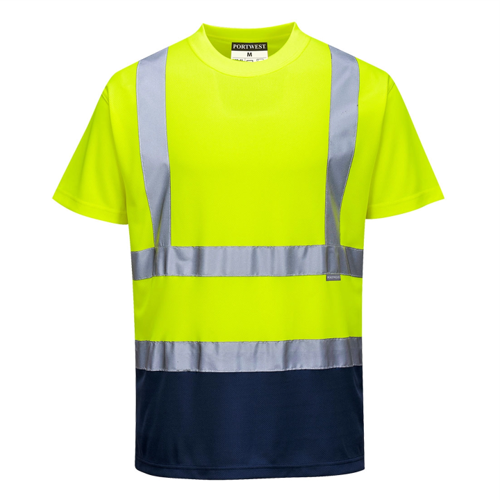 T-shirt bicolore alta visibilità | Work Absolute antinfortunistica