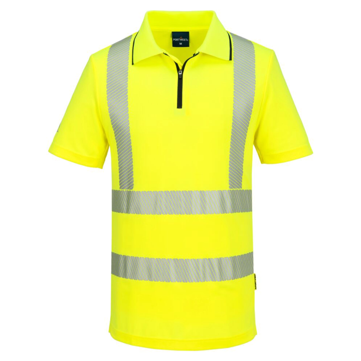 Polo con zip alta visibilità | Work Absolute antinfortunistica