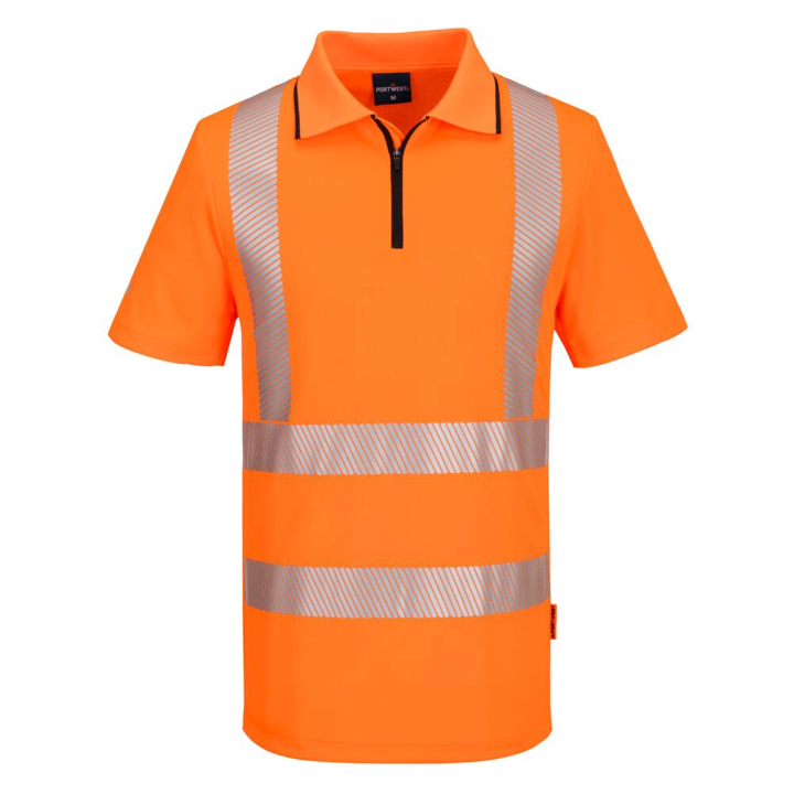 Polo con zip alta visibilità | Work Absolute antinfortunistica