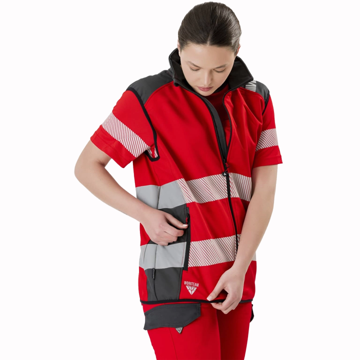 Gilet Red Fluor - Work Absolute antinfortunistica